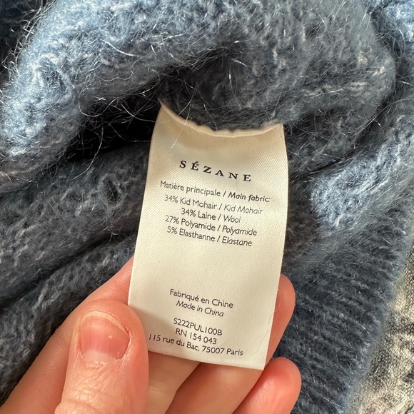 Sezane Come Jumper in Vintage Blue - Picture 5 of 10